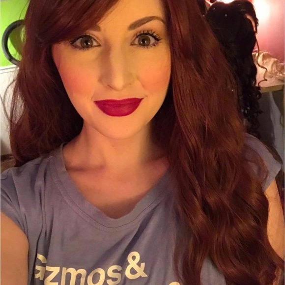 Human hair blend auburn color wig main image 4